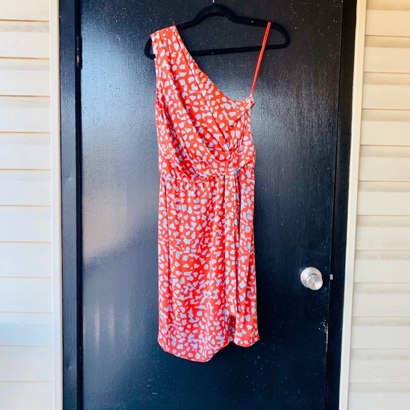 DVF Coral & Blue Agatha Silk Dress - Picture 3 of 5